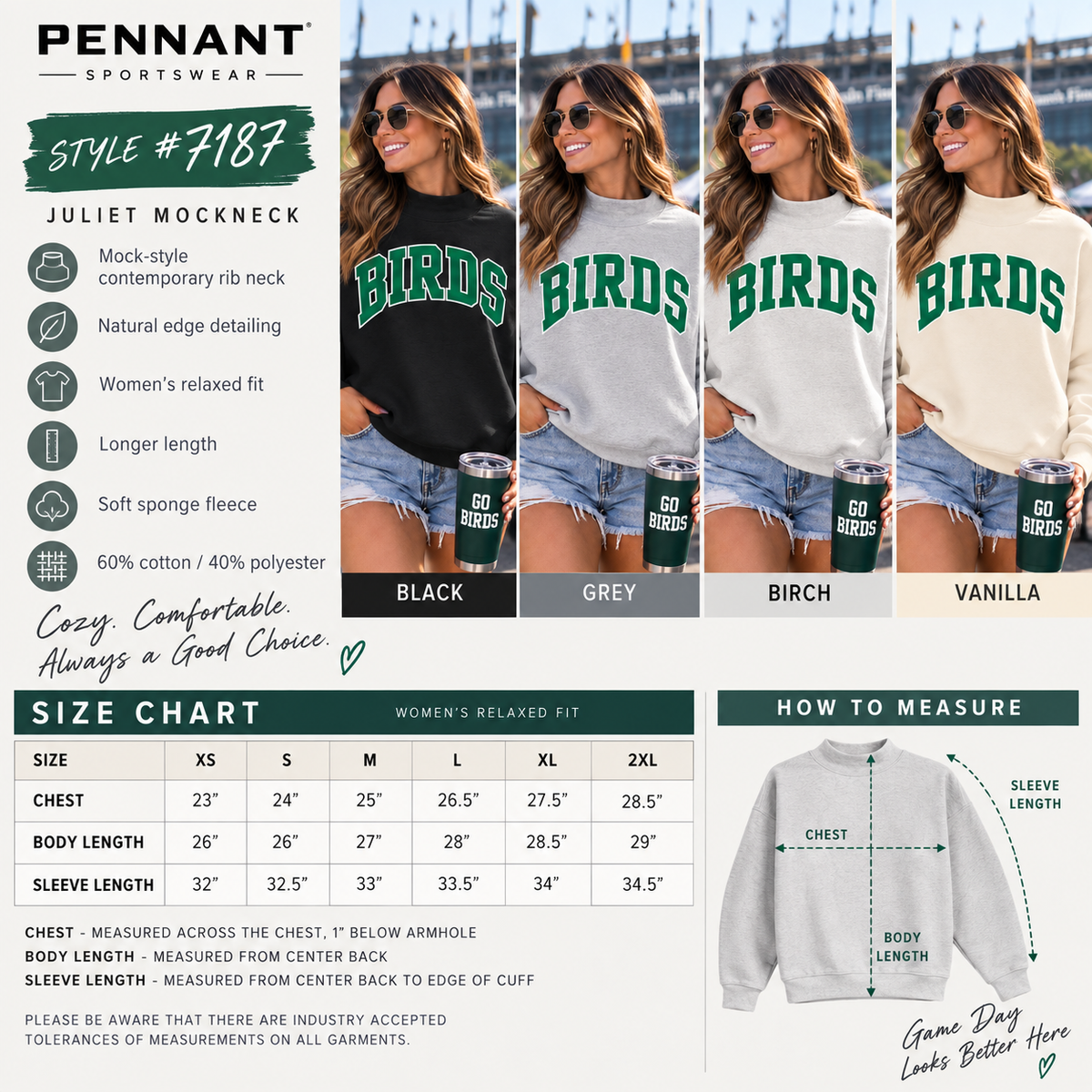 Philadelphia BIRDS Mock Neck Sweatshirt
