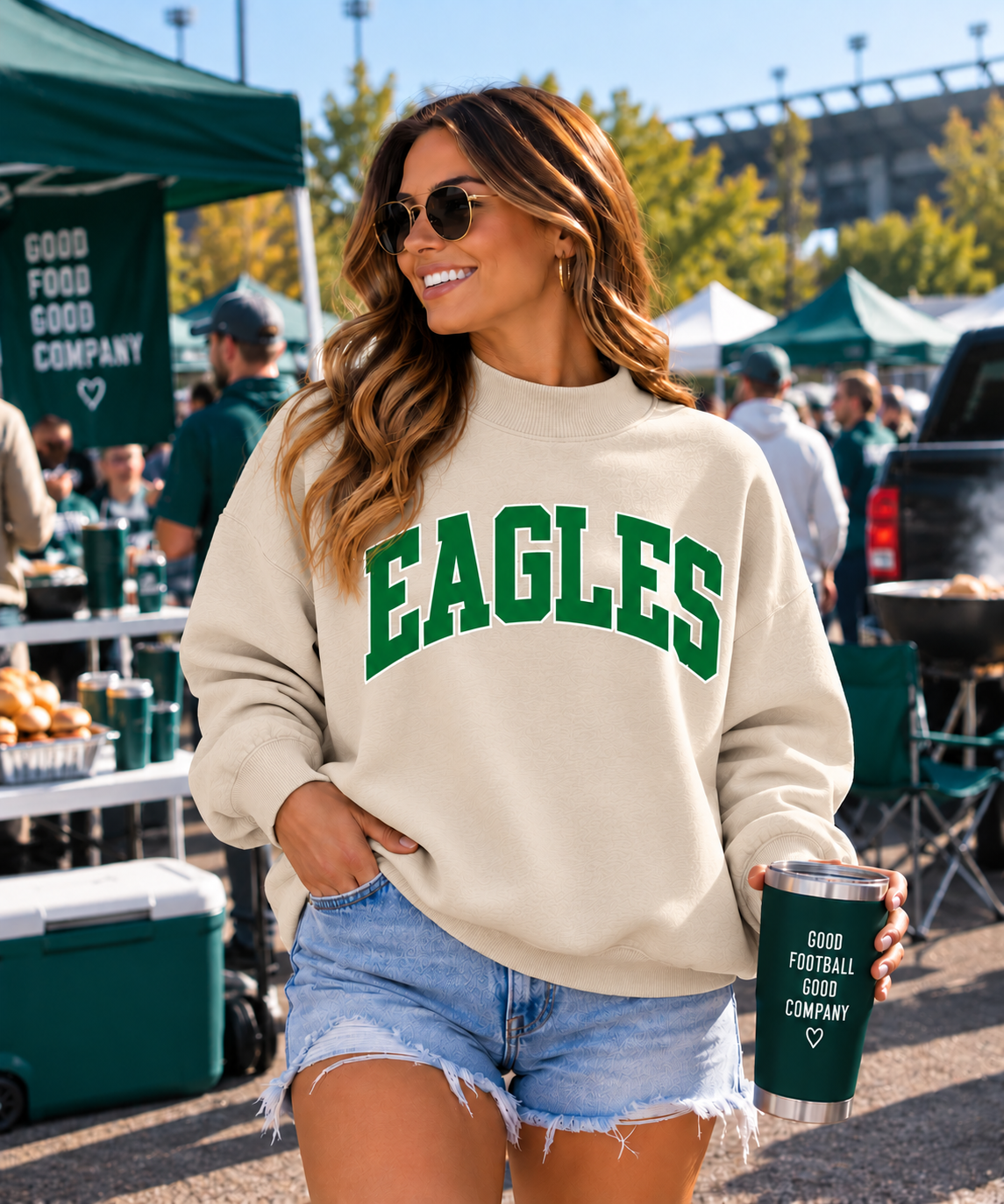 Philadelphia Football Mock Neck Sweatshirt