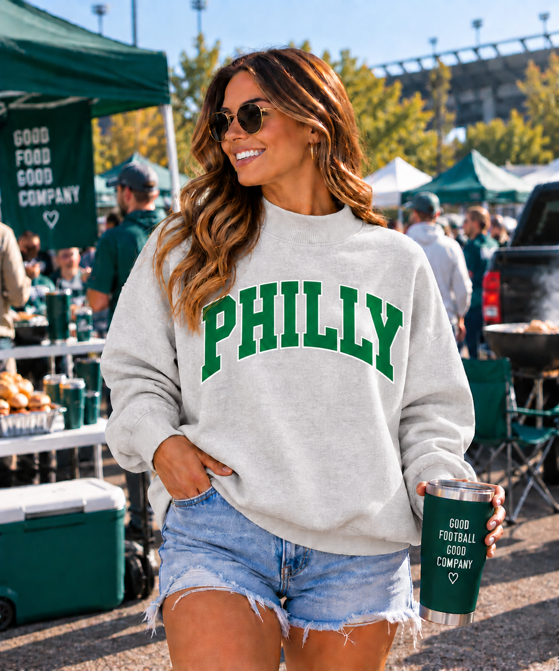 Philadelphia PHILLY Mock Neck Sweatshirt