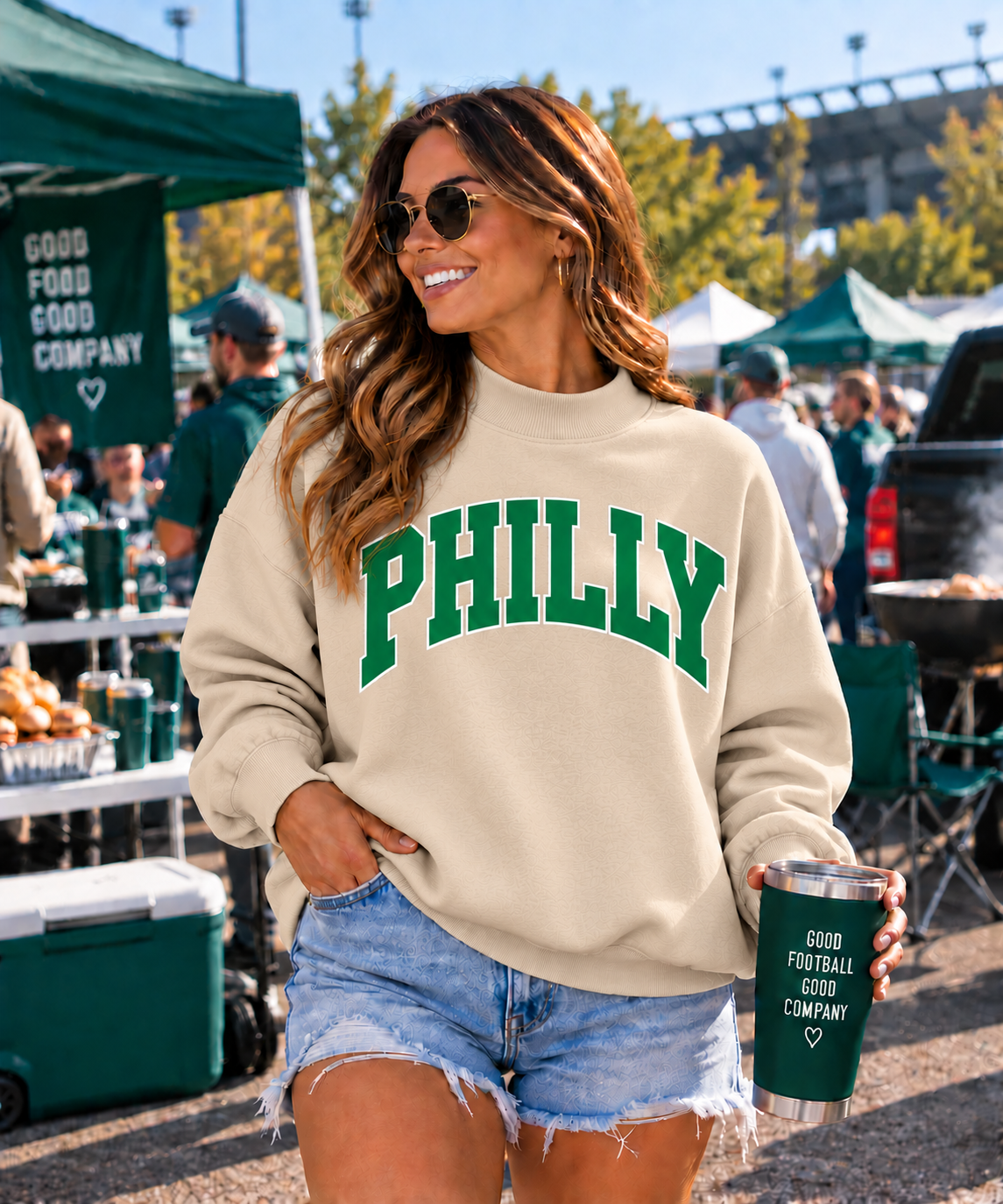 Philadelphia PHILLY Mock Neck Sweatshirt