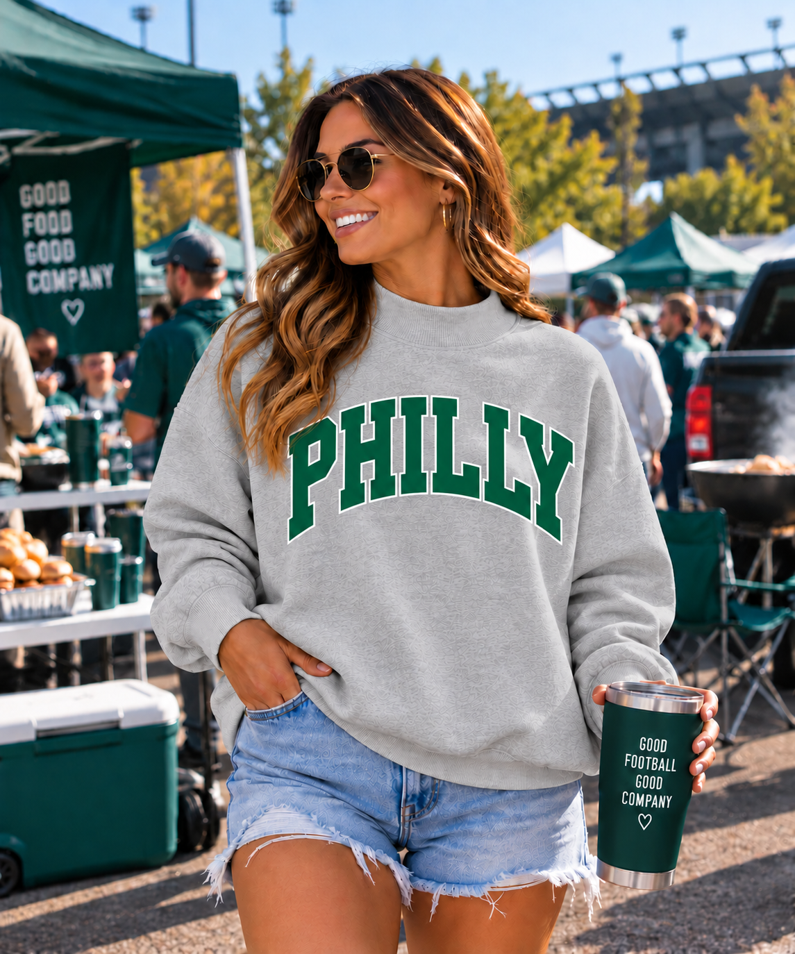 Philadelphia PHILLY Mock Neck Sweatshirt