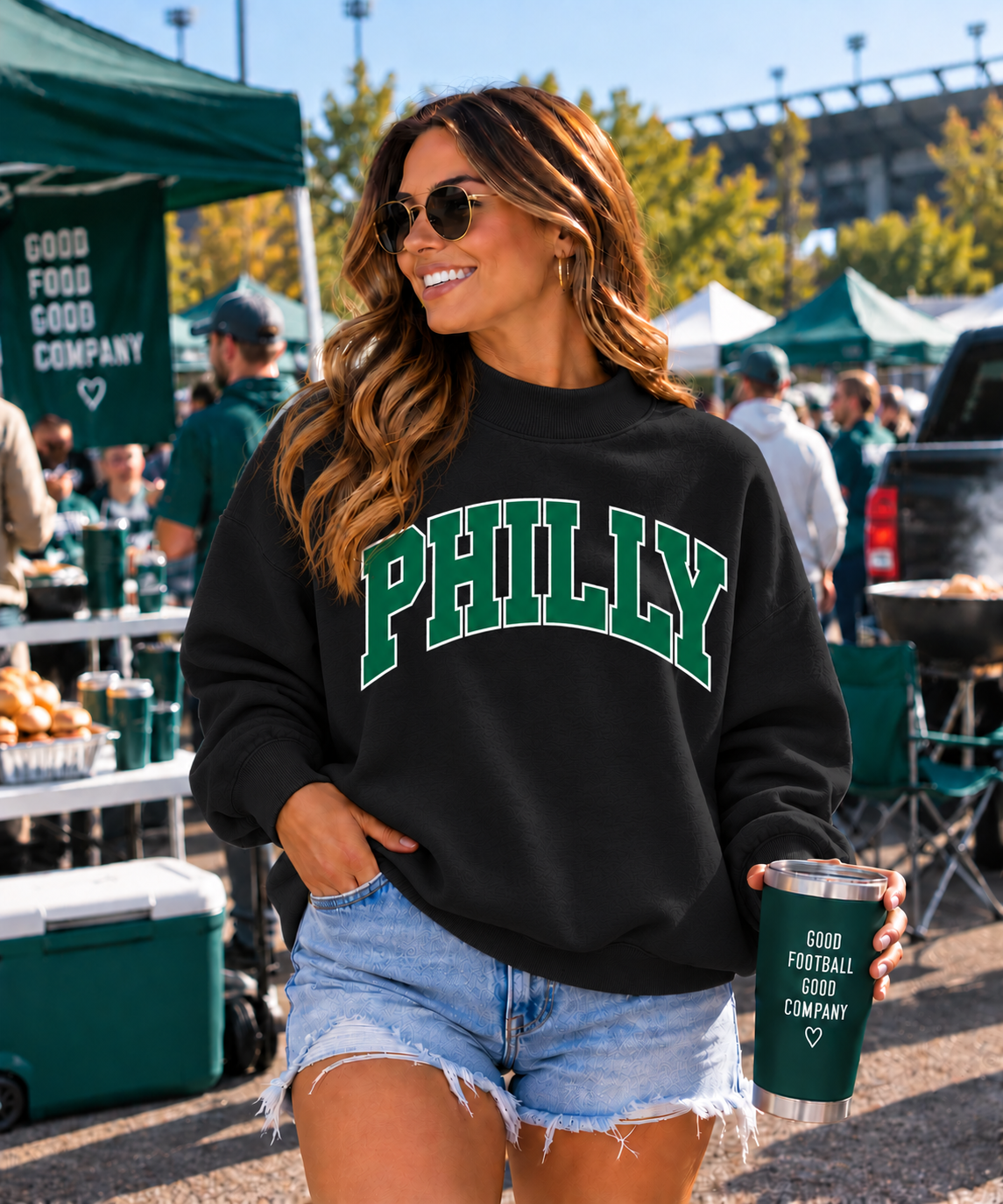 Philadelphia PHILLY Mock Neck Sweatshirt