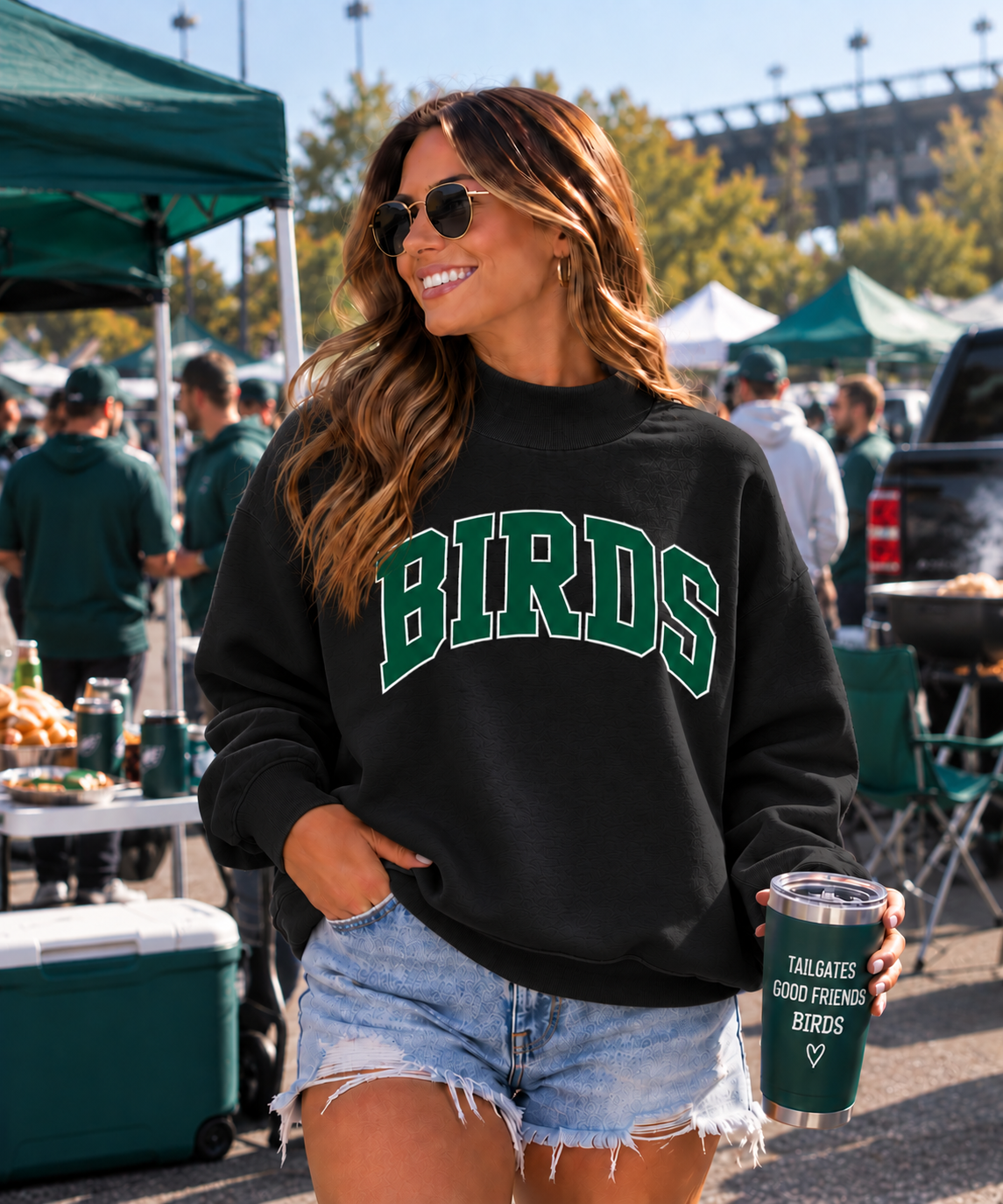 Philadelphia BIRDS Mock Neck Sweatshirt