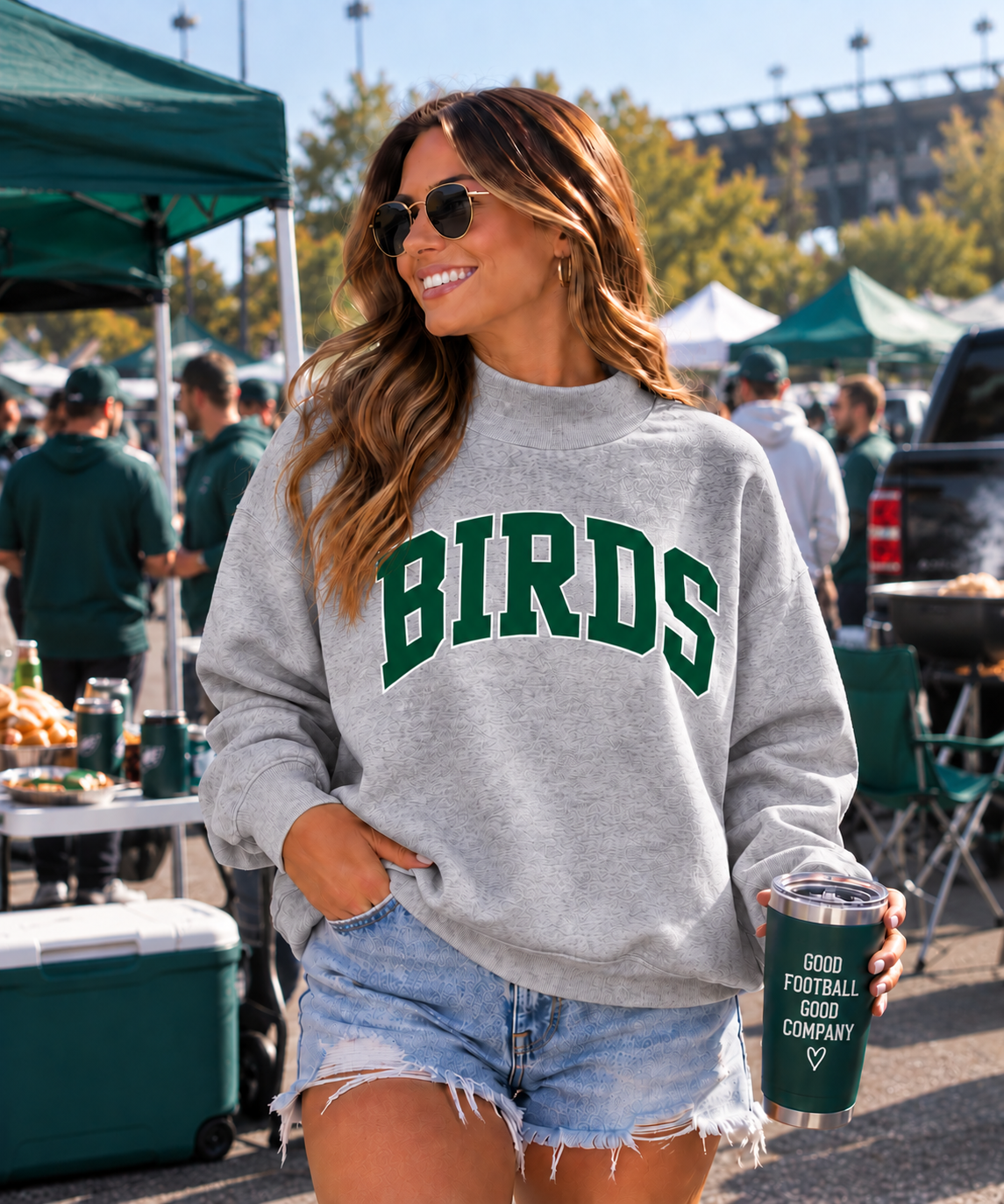 Philadelphia BIRDS Mock Neck Sweatshirt