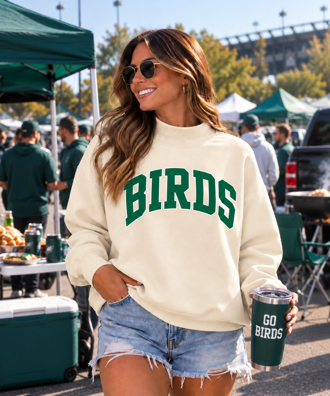 Philadelphia BIRDS Mock Neck Sweatshirt