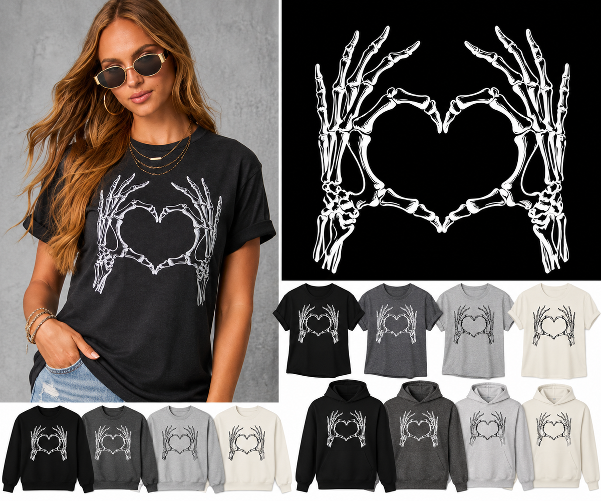 Skeleton Heart Hands