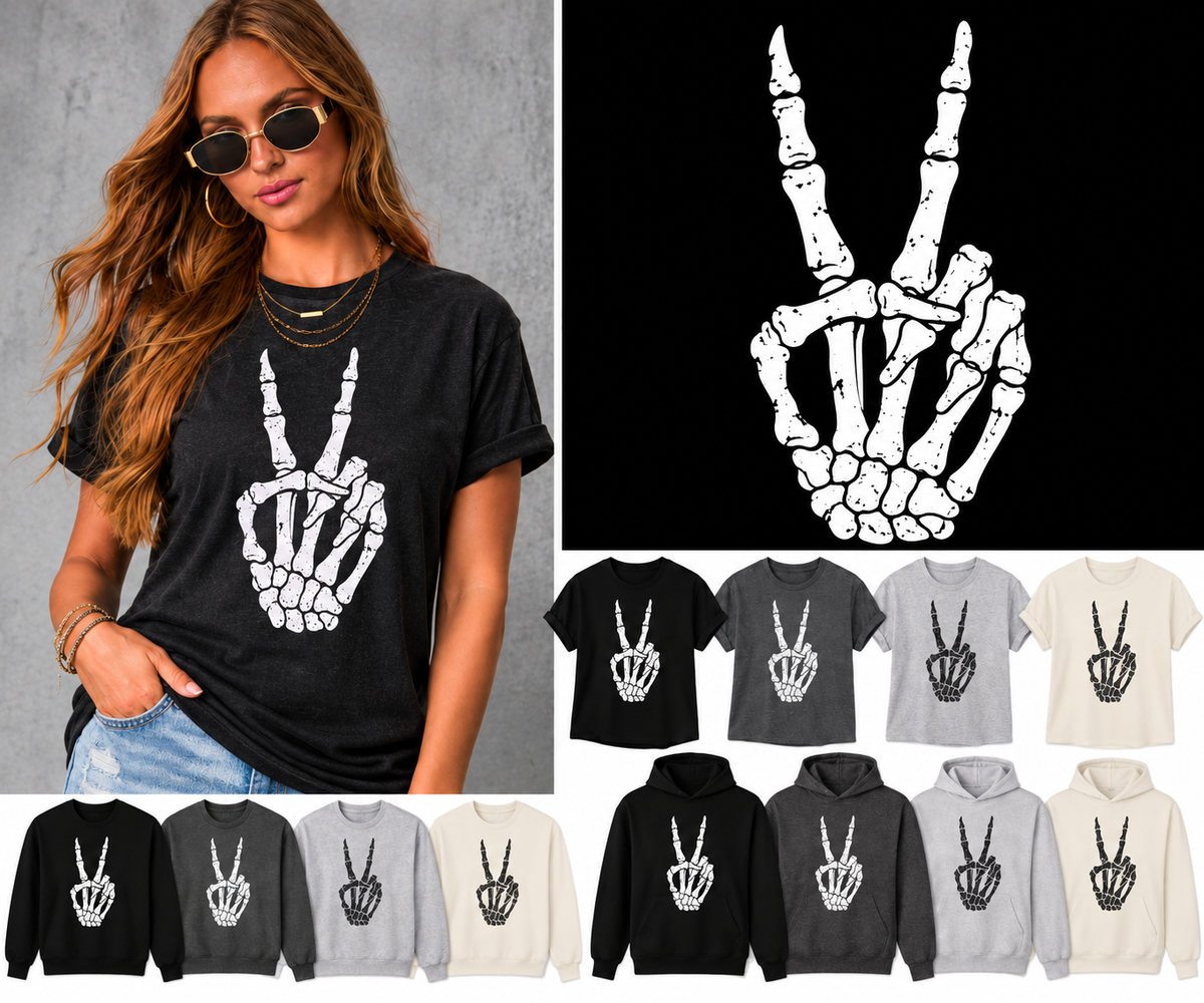 Skeleton Peace Sign