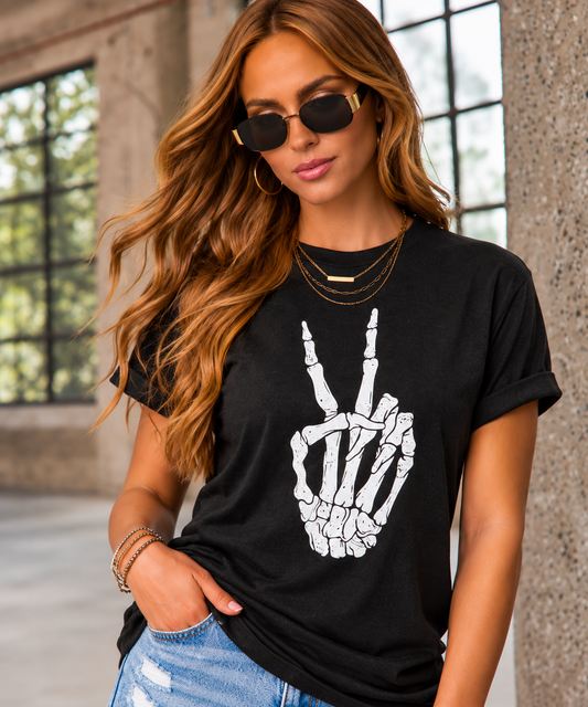 Skeleton Peace Sign