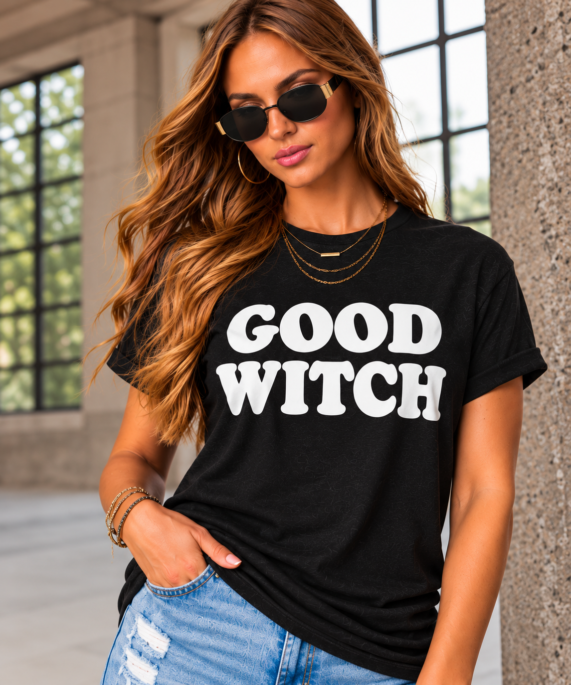Womens Retro Halloween Good Witch