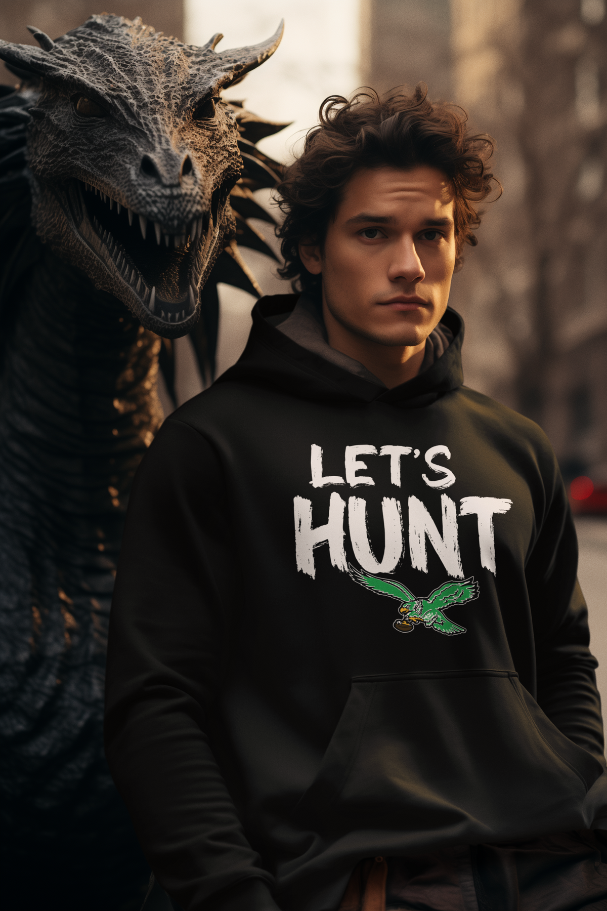 LET'S HUNT, Philadelphia Football, Game Day Hoodie Sweatshirt