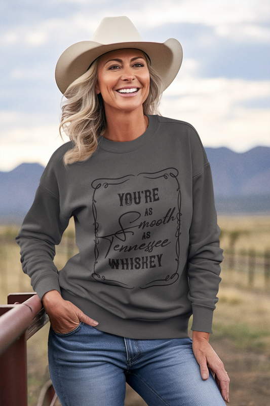 Smooth As Tennessee Whiskey Crewneck Sweatshirt, Tennessee Whiskey Shirt, Country Music Shirt, Day Drinking Shirt, Whiskey Love