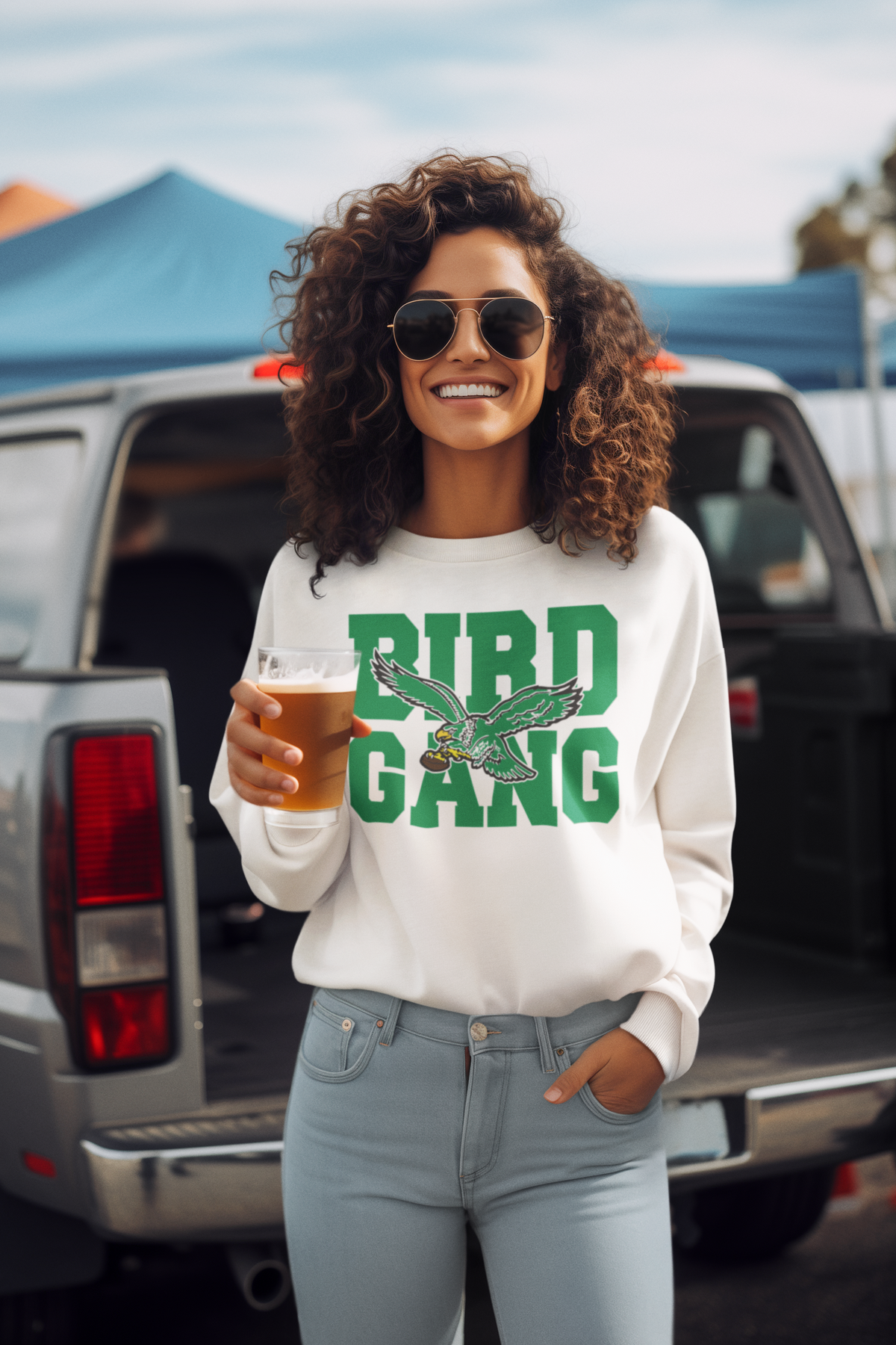 Philadelphia Football, Game Day Crewneck Sweatshirt, Old School Bird Gang High Quality