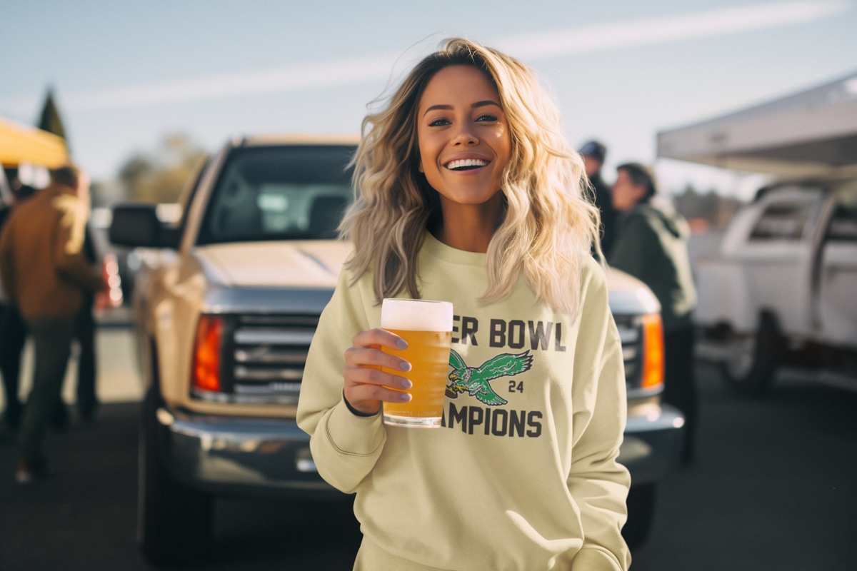 Philadelphia Football, SUPER BOWL, Game Day Crewneck Sweatshirt, Old School Bird Quality