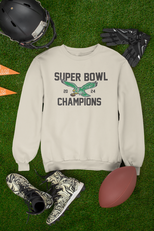 Philadelphia Football, SUPER BOWL, Game Day Crewneck Sweatshirt, Old School Bird Quality