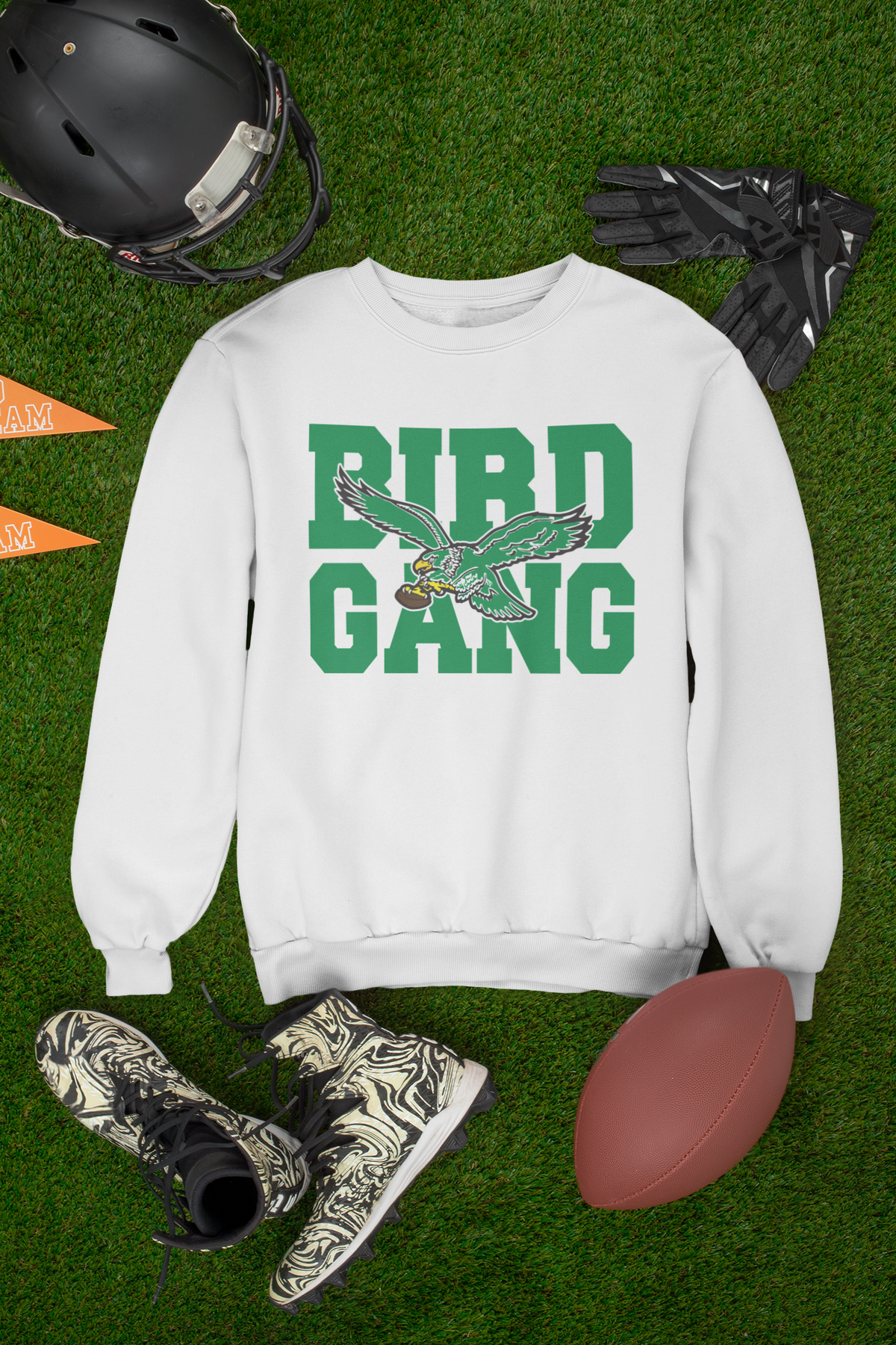 Philadelphia Football, Game Day Crewneck Sweatshirt, Old School Bird Gang High Quality
