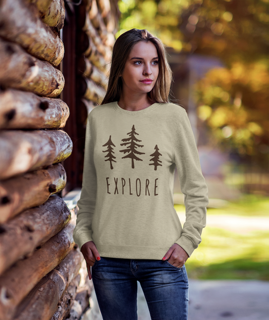 Explore Trees National Park Adventure Crewneck Sweatshirt