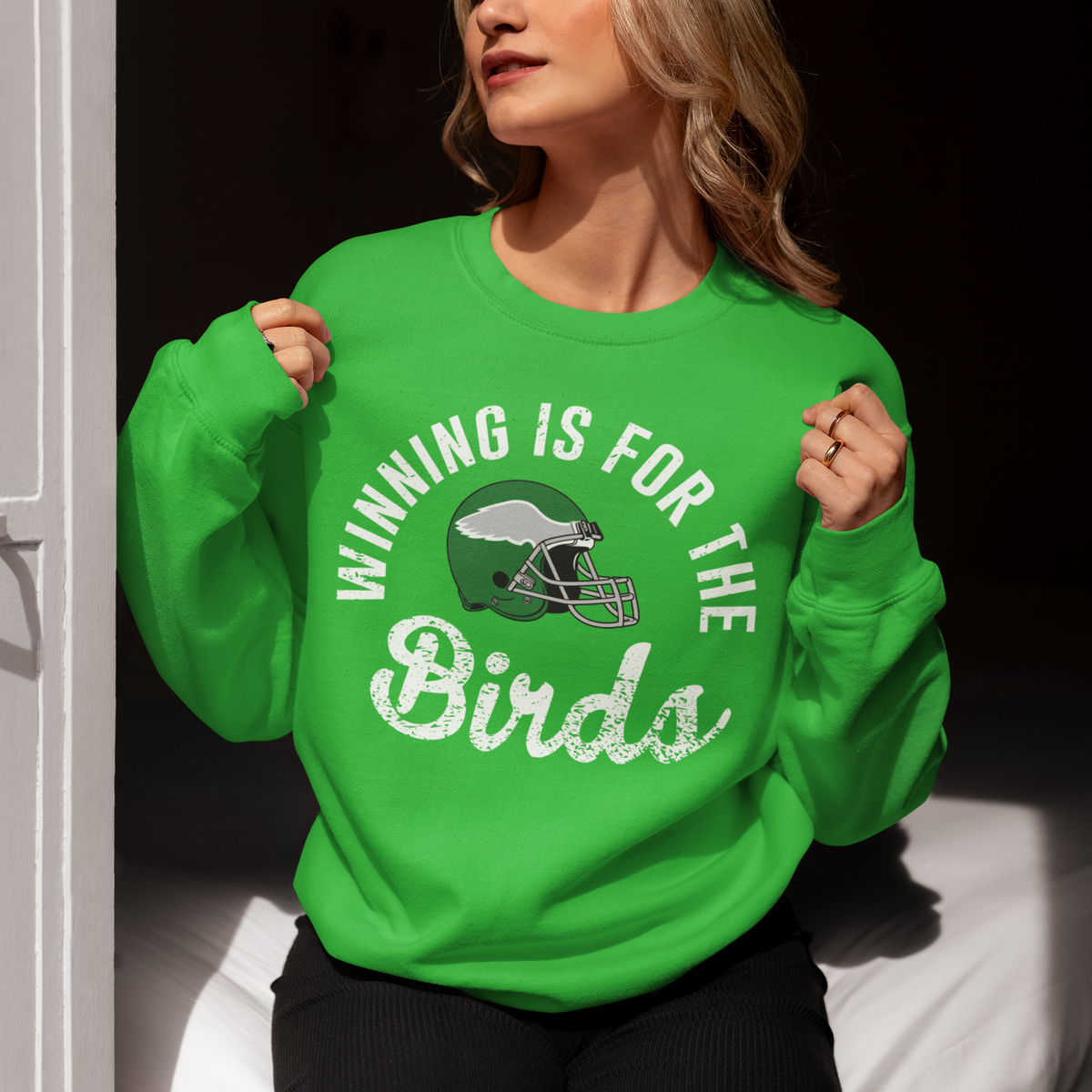 Philadelphia Football, Game Day Crewneck Sweatshirt, Winning Is For The Birds, High Quality