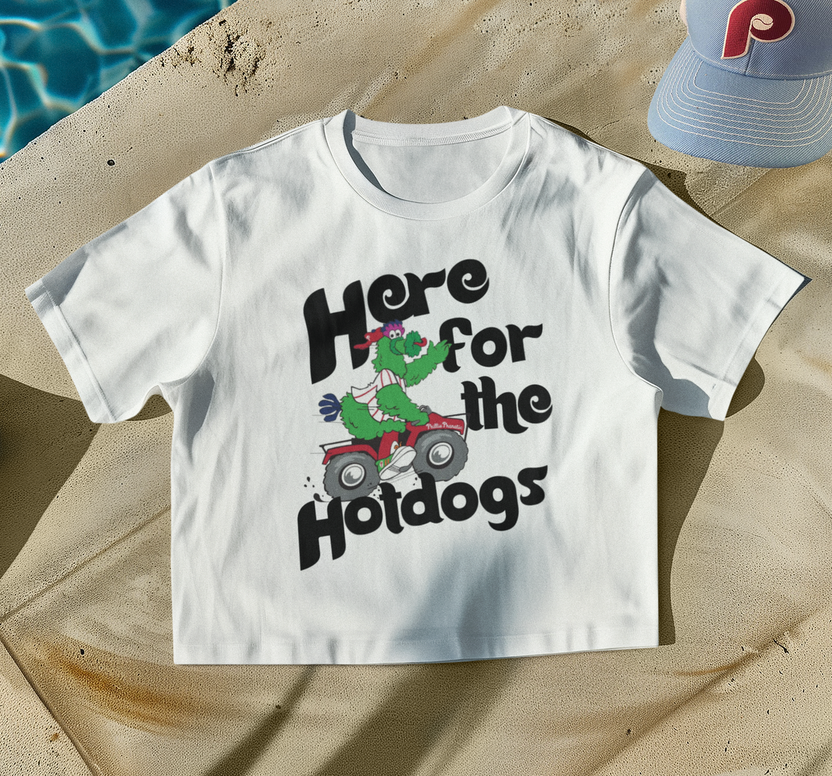 Philadelphia Baseball Phanatic Here for the Hotdogs T-shirt, Womens Crop Cropped Top
