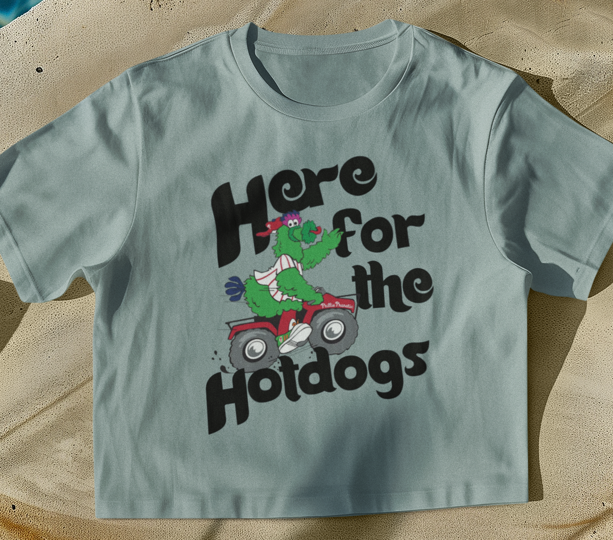 Philadelphia Baseball Phanatic Here for the Hotdogs T-shirt, Womens Crop Cropped Top