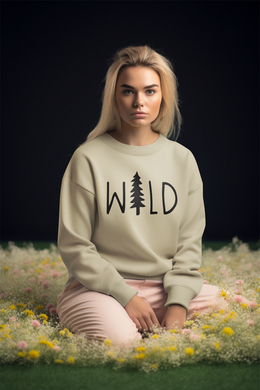 Wild Tree Crewneck Sweatshirt, Nature Outdoor Adventure, Camping, Camp Lover, Nature, Adventure, Travel