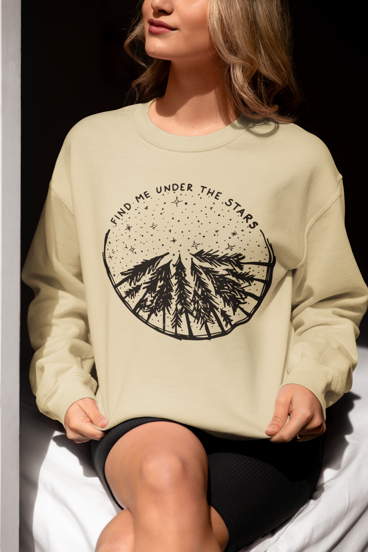 Find Me Under the Stars Crewneck Sweatshirt - Tree Lover, Camping Shirt, Adventure Shirt