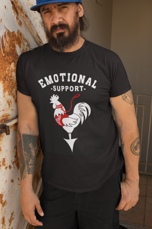 Emotional Support Cock T-Shirt Crewneck T-Shirt, Premium Ringspun Tri-Blend T-Shirt